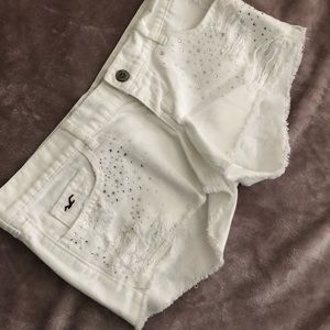 Embellished Hollister white shorts